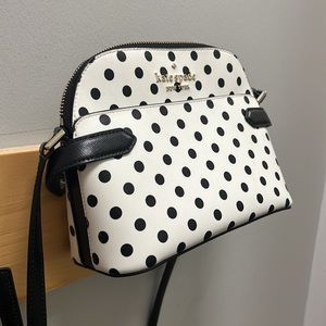 kate spade crossbody purse with polka dot pattern